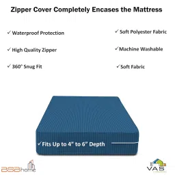 VAS COLLECTIONS Cotton Feel Ultra Soft Mattress Protector King Size, 78x72 Inches | Breathable - Hypoallergenic Fitted Bed Protector/Mattresses Cover (78"x72" - King, Blue) image 1