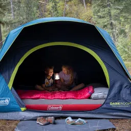 Coleman 4-Person Dark Room SkyDome Camping Waterproof Dome Tent l with More Headroom & 5 Minute Set Up with Fixed Pre-Attached Poles (Get Complimentary 2 Coleman BYOT Camping Nightout Event Passes) image 1