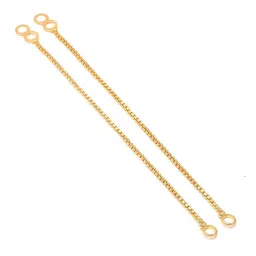 a-one collection Fashion Accessories Earchain Gold Plated White Pearl Brass Single Layer Traditional Rajwadi Ear to Hair Chain Accessory for Women image 2