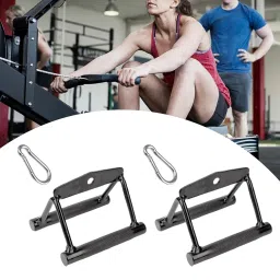 MERISHOPP® Double D Handle with Hook for Body Building Weight Workout Strength Training Black | Sporting Goods | Fitness Running & Yoga | Strength Training | Home Gym Attachments image 5