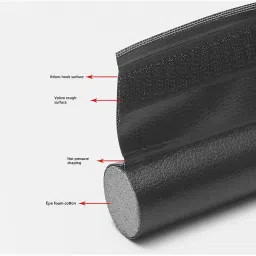 MERISHOPP Under Door Draft Stopper Windproof Sealing Strip for Bathrooms Office Window Black image 4