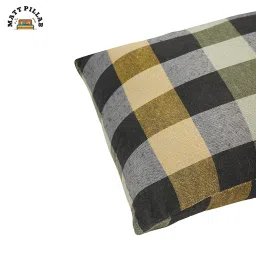 Pillow (1Pcs )100% Cotton Fabric Black Hosiery Medium Hard Cotton Bed Pillow for Real Perfect Neck Support (16" x 26") Checkered Multicolour | Perfect for a restful Night's Sleep | Relaxation image 4