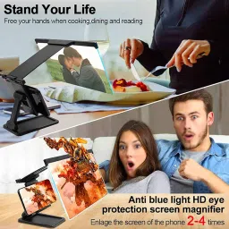 Drumstone (𝗦𝗽𝗲𝗰𝗶𝗮𝗹 𝟭𝟬 𝗬𝗲𝗮𝗿𝘀 𝗪𝗮𝗿𝗿𝗮𝗻𝘁𝘆) 12-Inch 3D Mobile Screen Magnifier, Adjustable Stand, Eye Protection, Detachable Design for Enhanced Viewing, Perfect for Theater Experience image 4