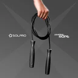 Solpro SKR064 Jump Rope for Men, Women & Athletes|Lightweight, Adjustable Length, TangleFree|NonSlip Handles, Durable Design|Ideal for Speed Training, Cardio, Agility, Fitness & Gym Workouts (Black) image 5