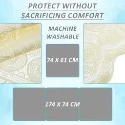 Kuber Industries Floral Sofa Cover 5 Seater|Cotton Sofa cover 3 Seater And 2 Seater|Full cover Set For Couch Seat|Pack of 6 (Cream) image 2