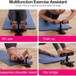 Upgraded Double Suction Cups Sit Up Assistant Fixed Foot Abdominal Muscle Trainer Sit Up Bar Leg Muscle Training Device Household Fitness Equipment (Multicolor) (Double Support Sit-Up Bar) image 3
