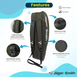 Jager-Smith Glaze Military Green (Two Compartment) I Soft Padded Straps | Spill Proof | Durable Badminton Sports Bag image 3