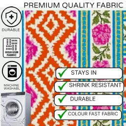 Sunburst Large 3-Seater Sofa Cover with Tassels|Seat & Back 3-Seater Sofacover |Tassel Sofa Throw for Large Three-Seater Couch|Boho Couch Covers for Sofa Cum Bed|AntiSlip Machine Washable Diwali Decor image 4