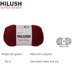 SUPERSAVER, Poly Yarn Supersoft Hand Knitting Wool Ball, (1 Ball/100 Gram Each) Ball Suitable for Craft, Crochet, Amigurumi, Embroidery, Toys, Garments, Flowers and Hobby Projects , 2 Fine , Shade no - NNHW (Cranberry Red) image 1