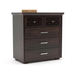 GateWay Furniture Solid Sheesham Wood Wooden Chest of Drawers with 5 Drawer Storage for Your Stylish Living Room & Bedroom Storage (Marc, Walnut Finish) image 3