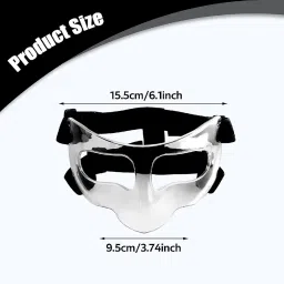 enakshi (label) Enakshi® Nose Guard for Broken Nose, Basketball Face Mask for Basketball Soccer Teens Clear Black|Sporting Goods | Team Sports | Basketball | Clothing, Shoes & Accessories | Protective Gear image 3