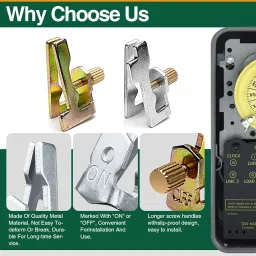 2 Sets 156T1978A Pool Timer On&Off Clips Replacement for Intermatic Timer T100 Series,Easy to Install Timer Switch Trippers(2 ON /2 Off /4 Screws) image 3