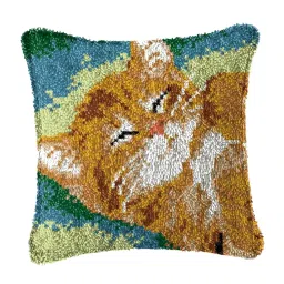 MERISHOPP DIY Pillow Case Pattern Cute Embroidery for Festival Adults Beginners C Crafts | Needlecrafts & Yarn | Rug Making | Latch Hooking | Latch Hooking Kits image 2