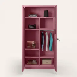 GODREJ INTERIO Almirah Luminex 2 Door Steel Almirah, Cupboard for Clothes (Textured Dusty Rose), 1 Year Warranty, 1 Locker, 5 Shelves image 3