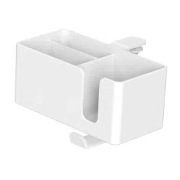 TRENDIVIBE 4 in 1 Desk Cup Holder Headphone Hanger Rotating Table Phone Pen Storage Box White image 5