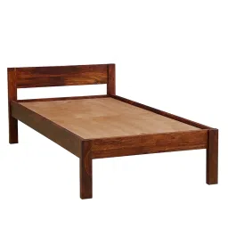 Furnire Carp Sheesham Wood Single Bed Without Storage for Bedroom Home Solid Wood Without Storage Single Palang Cot for Hotels - (Honey Finish) image 3