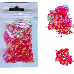 Kunya® Resin Nail Art Tool,Slime for Nail Decoration Flakes for DIY Hologram & Glitter Sequins100 / 120 Units in per Packets (Mini Red Heart) image 1