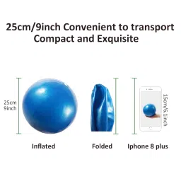 DHVYANT MART 25 CM Anti-Slip Fitness Training Ball Swiss Ball with Inflatable Straw Physical Therapy & Balance Improving Used for Stability Training, Birthing, Pilates Gym for Men & Women (25 Cm, 1) image 3