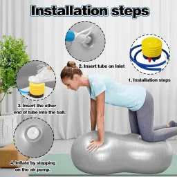 Shopeleven Anti-Burst Peanut Ball 80×40 cm – Gym & Home Workout Ball for Pregnancy, Birthing, Physical Therapy & Balance Training image 3