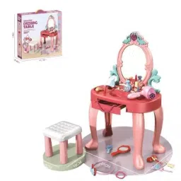 Gemcza Princess Dream Dressing Table Set with Mirror and Stool, 31-Piece Vanity Play Set for Children Age 3+ image 1