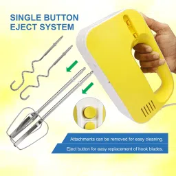 Maggi Rio Electric Hand Mixer/Blender/Beater, 450 Watts, 5 Speed Control, Comes With 2 Beaters and 2 Dough Steel Hooks, Easy Mix For Cake, Atta, Whipping Cream, Ice Cream,1 Year Warranty (Pink) image 4