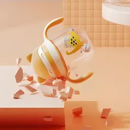 Baby Sippy Cup – Dual-Purpose Baby Drinking Cup for Water BPA-Free, Juice, & Milk. Spill-Proof Design with Easy-Grip Handles, Leak-Resistant Lid, 280ml Capacity for Toddlers (Yellow) image 3