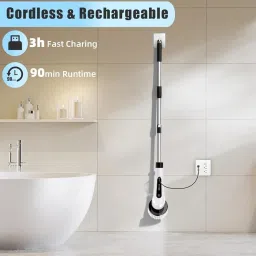 TEKCOOL Electric Spin Scrubber, Full Body Waterproof Cordless Cleaning Brush with 7 Replaceable Brush Heads Power Scrubber Shower Adjustable & Detachable Handle for Bathroom, Tub, Tile, Floor, Car(1), image 4