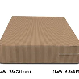 Amazon Brand - Umi Premium Cotton 220TC 78 x 72 x 8 Luxury King Size Double Bed Mattress Cover Protector with Zip/Chain|Provides All Around Protection - 1 pc Multicolor (Beige, 78 x 72 x 8) image 3