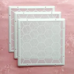 LJL Traders® White Square Exhaust Fan/Chimney Covers Vent Pipe Cover Mosquito Net Dust Controller (12 Inch, 3 Pieces) image 4