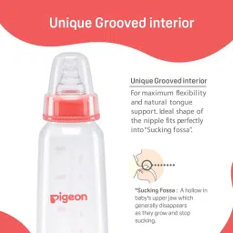 Pigeon Peristaltic Baby Nursing/Feeding Bottle KPP Nipple LL,for 12+ Month Babies,BPA Free,BPS Free,Square Base,Pink,240 ml image 3