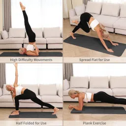 Permo Origami Fitness Mat, 12mm Foldable High Density TPE Multi-Purpose Yoga Mat with Carry Strap, Workout Mat With Non-Slip Surface,Portable & Lightweight for Excercise,Stretching, Pilates Men Women image 5