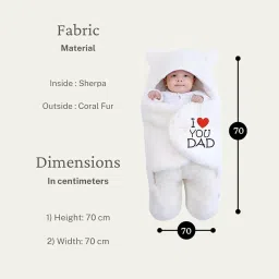 BRANDONN New Born Baby Blanket Pack of Hooded Swaddle Crib Wrapper Or Wearable Blanket for Baby Boys and Girls Pack of 1, (0-6 Months) image 2
