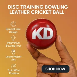 KNK Disc Training Bowling Leather Cricket Ball | Seam Grip Practice Tool | Durable Leather Construction | Cricket Training Aid for Bowlers image 4