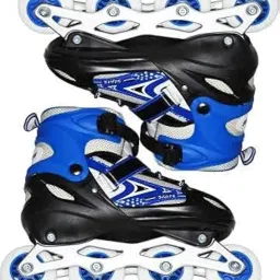 FITZERA Inline Skating Shoes for Kids with Led Light Up Wheels Adjustable Roller Skates Blue Skates for Boys and Girls Comfortable Outdoor Skating Shoes for 5–16 Years image 1