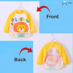 FunBlast Feeding Baby Bib with Sleeves – Food Catcher Pocket with Adjustable Along Bib for 6 to 24 Months Baby (Color and Print May Vary) image 4