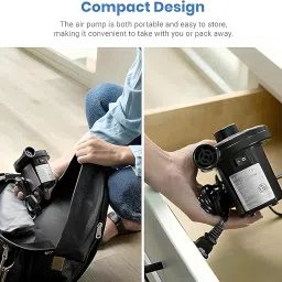 Fun Express Mini Electric Air Pump to Inflate & Deflate Air Bed, Pool Toys, Beach Balls and Other Inflatables, Lightweight & Portable, High Pressure, Quick Fill or Release - HT196 (air Pump) image 4