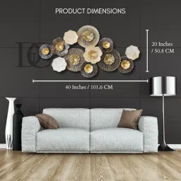 THE DECOR COMPANY Big Metal Wall Art - Elegant Wall Decor for Living Room - Sophisticated home Decor Items - Quality Wall Decor Items for Living Room, bedroom, kitchen, office, cafes, restaurants image 1