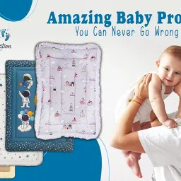 Baby Cotton Crib Sheet with Nautical Print, Quilted Play Mat with Lighthouse Design, Grey and Red, Pack of 1 image 1