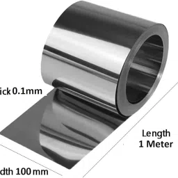 ART IFACT 1 Meter of 304 Stainless Steel Sheet/Foil - 0.1mm Thick x 4 inches Wide - for Decorations Art & Craft/Research & Development (0.1mm Thick X 100mm Wide X 1000mm) image 1