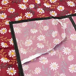 Winnsun Waterproof Mattress Protector Double Bed | Bed Cover Waterproof & Bedsheet Protector | Breathable & Durable Mattress Cover for Double Bed (Red) image 3