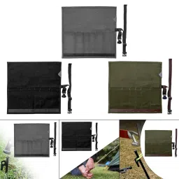 SAZ DEKOR Tent Stakes Bag Waterproof Tent Pole Pegs Bag for Traveling Picnic Gardening Gray image 4