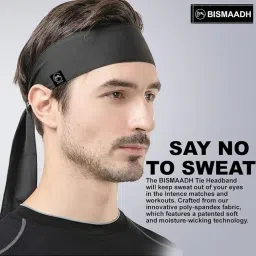 bismaadh Head Tie Headbands for Women Men Tennis Sports Running Athletic Bandana Karate Non Slip Sweatbands Exercise Hair Wrap Bands Moisture Wicking Headwear Stretchy Hairbands Yoga Workout Cycling image 1