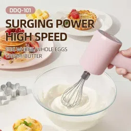 Wireless Electric Hand Mixer, 3-Speed USB Rechargeable Hand Blender for Baby Food, Portable Electric Whisk Cordless Mini Handheld Mixer for Egg Beater, Cake, Baking & Cooking image 5