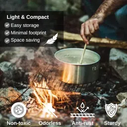 BeGrit Backpacking Camping Cookware Picnic Camp Cooking Cook Set for Hiking 8pcs set 410 Stainless Steel image 2