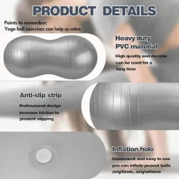 Shopeleven Anti-Burst Peanut Ball 80×40 cm – Gym & Home Workout Ball for Pregnancy, Birthing, Physical Therapy & Balance Training image 2