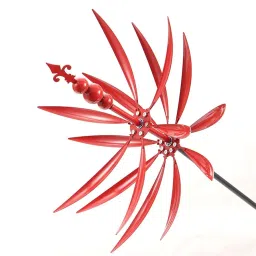 Garden Wind Spinner Yard Art Outdoor Decor for Courtyard Walkway Street Path Red image 3