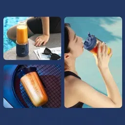 JIXBEIX Portable Juicer Blenders, USB Rechargeable Mini Juicer Bottle Mixer Shake Maker Machine With 1800Mah, Smoothie Blender With Jar (400 ML) image 4