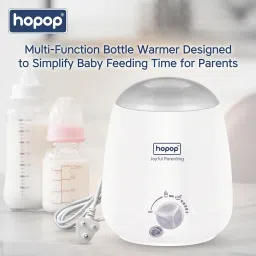Hopop Baby Bottle Warmer|2 In 1 Multifunctional Food&Bottle Warmer|Electric Baby Food,Water&Milk Heater With Manual Temperature Adjustment&Single Bottle|Bpa Free|1 Year Warranty|White,1 Count image 1