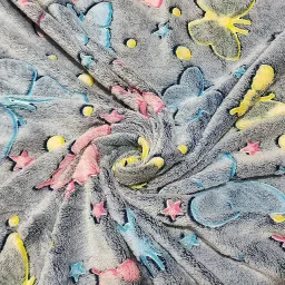 Happy Hues® Glow in The Dark Blanket Kids-Teens Boys & Girls Travel Lightweight Throw Blankets Soft & Fluffy (Butterfly) image 3