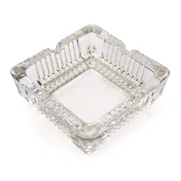 Pure Source India Crystal Clear Glass Ashtray for cigarette,This Smocking Tray Is Big Enough And Premium In Quality,Weight Is About 500 Grams image 3